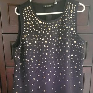 Black Tank Top with Gold Accents